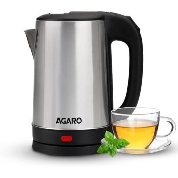 AGARO Elegant Electric Kettle, 1.8L, Double Layered Stainless Steel