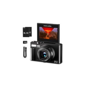 VJIANGER 4K Digital Camera For Photography, 64MP, 18X Digital Zoom